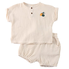 將圖片載入圖庫檢視器 XZ260947TG-夏季｜純棉紗布｜短袖短褲套裝
