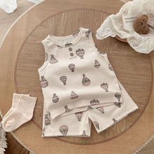 Load image into Gallery viewer, 51416TG-Summer children&#39;s Nordic style hot air balloon print home clothes two-piece set 
