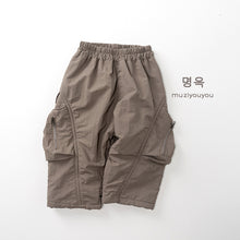 將圖片載入圖庫檢視器 25239PA-冬季韓版兒童刷絨加厚個性工裝長褲
