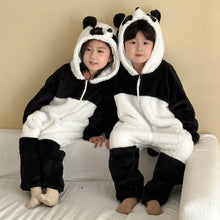 Load image into Gallery viewer, DL250658LS-秋冬季熊貓加厚法蘭絨連體睡衣
