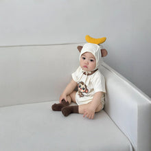 Load image into Gallery viewer, 51408LS-Summer short-sleeved little monkey eating banana shape bodysuit + hat 
