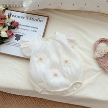 Load image into Gallery viewer, M2402491LS-Summer sweet thin version small flying sleeve chiffon flower bodysuit 
