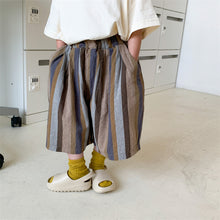 Load image into Gallery viewer, 22X27PA-夏季｜棉麻條紋｜直筒七分褲
