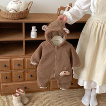 將圖片載入圖庫檢視器 ZDL5181LS冬季顆粒絨連身衣｜毛毛連帽爬服
