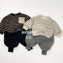 將圖片載入圖庫檢視器 1581SE秋季條紋寬鬆衛衣上衣
