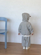 將圖片載入圖庫檢視器 CZ260891TG-條紋連帽運動休閒兩件套
