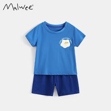 Load image into Gallery viewer, 111066TG-夏季條紋短袖褲裝套裝
