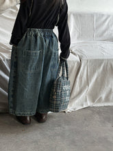 Load image into Gallery viewer, 25Q09PA-春季拼接寬鬆直筒牛仔長褲
