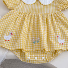 Load image into Gallery viewer, H10751DS-夏季｜格紋刺繡｜包屁衣
