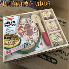 Load image into Gallery viewer, 50103AC-Children&#39;s educational toys play house wooden kitchen simulation food pizza cutting fun 
