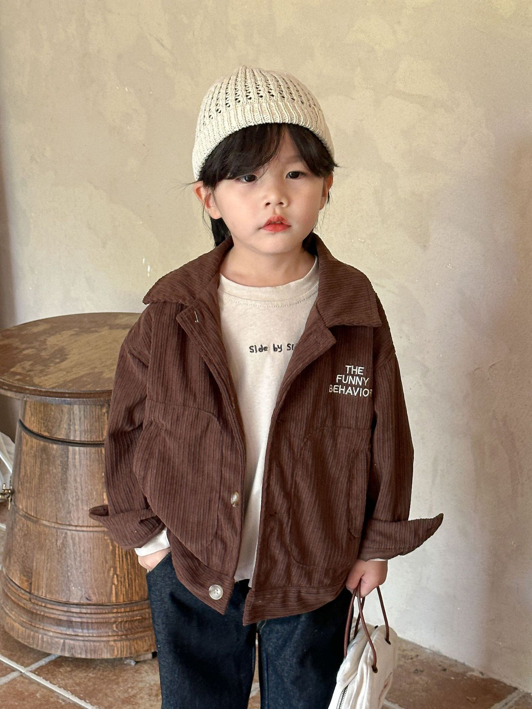 QW240048SE-Autumn Korean children's corduroy jacket 