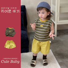 Load image into Gallery viewer, M627087TG-夏季｜條紋T恤｜短褲套裝
