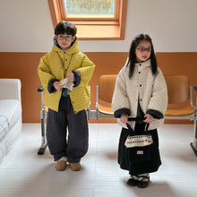 將圖片載入圖庫檢視器 2025D191SE-冬季韓版立領壓紋加厚休閒連帽外套
