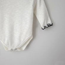 將圖片載入圖庫檢視器 Y8602LS-春季嬰兒彈性坑條波浪捲邊連身衣+高腰護肚緊身褲兩套裝&amp;三件套
