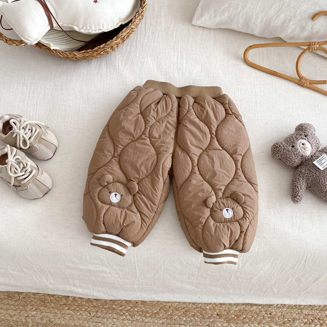 ZDK5112PA-冬季加厚立體小熊絎線棉褲