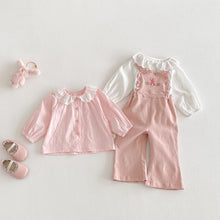 Load image into Gallery viewer, ZCK6067LS-春季刺繡背帶長褲&amp;娃娃上衣
