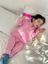 將圖片載入圖庫檢視器 CJ260869TG-春秋季兒童純棉格子家居兩件套
