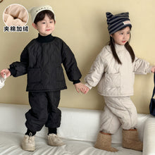 Load image into Gallery viewer, DZ250643TG-秋冬季韓版高領夾棉加絨保暖兩件套裝
