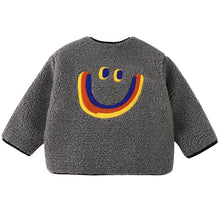 Load image into Gallery viewer, DW240142SE-Autumn and winter children&#39;s cashmere big smiley face fur top coat
