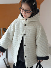 將圖片載入圖庫檢視器 2025D191SE-冬季韓版立領壓紋加厚休閒連帽外套
