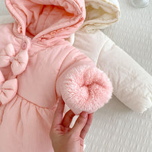 Load image into Gallery viewer, H10331SE-冬季加厚蝴蝶結連帽棉服外套
