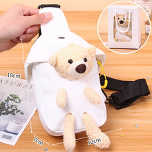 Load image into Gallery viewer, 82602AC- Bear canvas bag crossbody backpack 

