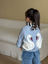 將圖片載入圖庫檢視器 DK250688PA-秋冬季抓絨假兩件牛仔款褲
