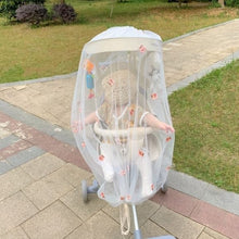 Load image into Gallery viewer, YT040AC-INS Children&#39;s stroller mosquito net cartoon embroidery bear rabbit tiger yarn cover free installation baby mesh mosquito cover 
