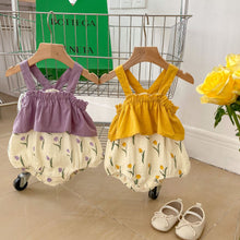 Load image into Gallery viewer, S23178LS-夏季嬰幼兒清涼無袖鬱金香印花包屁衣

