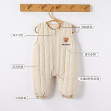 將圖片載入圖庫檢視器 D24533LS-冬季刺繡拉鍊無袖背心連體爬服
