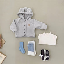 將圖片載入圖庫檢視器 Y7553SE-秋冬加絨外套｜小熊繡花雙面絨
