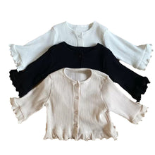 Load image into Gallery viewer, Y8454TG-Autumn wear ribbed cardigan + flared pants set 
