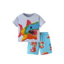 將圖片載入圖庫檢視器 10170TG-夏季男童圓領短袖家居套裝
