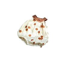 將圖片載入圖庫檢視器 624166LS-夏季｜立體花朵｜女童吊帶包屁三角哈衣
