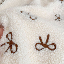 Load image into Gallery viewer, H10667LS-冬季蝴蝶結羊羔絨連體爬服&amp;刷絨上衣
