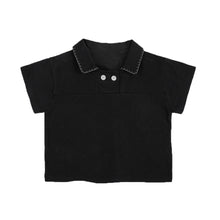 將圖片載入圖庫檢視器 Y7531LS-夏款男女童北歐風繡花小翻領兩粒扣短袖純棉上衣
