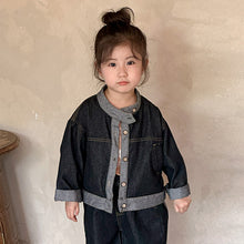 Load image into Gallery viewer, QW240029SE-Autumn children&#39;s denim jacket &amp; wide-leg pants
