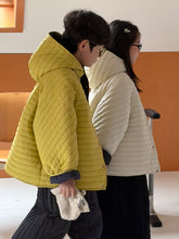 將圖片載入圖庫檢視器 2025D191SE-冬季韓版立領壓紋加厚休閒連帽外套
