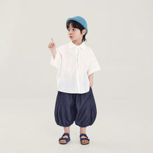 Load image into Gallery viewer, S095SE-夏日提花白色短袖襯衫
