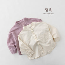 Load image into Gallery viewer, 26097SE-夏季｜立領森系｜兒童薄款長袖襯衫
