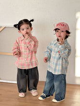 將圖片載入圖庫檢視器 CC260820SE-春秋季刺繡小馬格紋長袖襯衫
