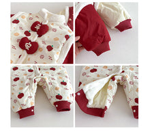 將圖片載入圖庫檢視器 ZDL5682LS-冬季嬰幼兒喜慶中國風拼色加絨連體衣
