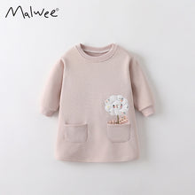 Load image into Gallery viewer, 10606DS-秋冬花朵口袋洋裝
