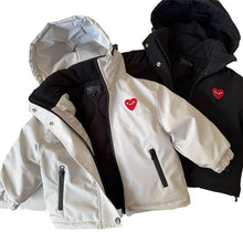 Load image into Gallery viewer, NT625SE-Winter Boys and Girls Love Heart Plush Thickened Hooded Jacket
