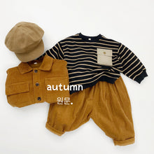 將圖片載入圖庫檢視器 1581SE秋季條紋寬鬆衛衣上衣
