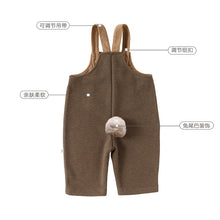 將圖片載入圖庫檢視器 D25284LS-秋冬毛呢兔尾巴吊帶保暖長褲
