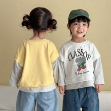 Load image into Gallery viewer, QY261026SE-秋日假兩件條紋長袖上衣
