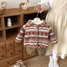 Load image into Gallery viewer, ZDW5108SE-冬季加絨復古提花連帽外套
