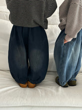 將圖片載入圖庫檢視器 25D51PA-冬季一體絨牛仔長褲｜加厚燈籠褲
