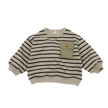 將圖片載入圖庫檢視器 1581SE秋季條紋寬鬆衛衣上衣
